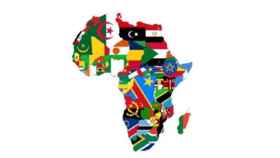 Karte Afrika mit Flaggen